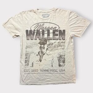Morgan Wallen Graphic T-Shirt Mens Small Tan Tennessee Est 1993 Country Music